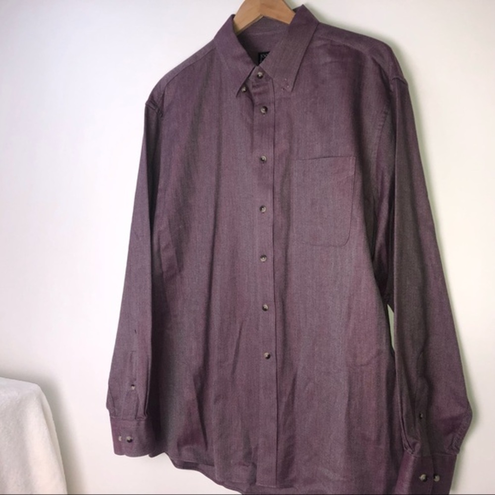 Jos A Bank Travelers Collection Burgundy Red Men's Shirt Large